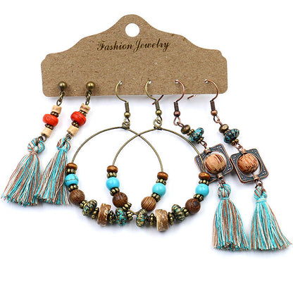 Bohemian Tassel Earrings Set â€?Alloy Fashion Jewelry