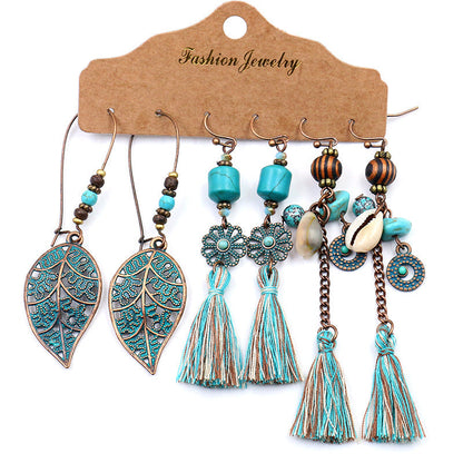 Bohemian Tassel Earrings Set â€?Alloy Fashion Jewelry