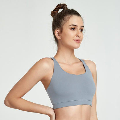 New Running Sports Vest Beauty Back Shock-Proof Sports Bra European And American Fitness Yoga Clothing Factory Yoga Vest.