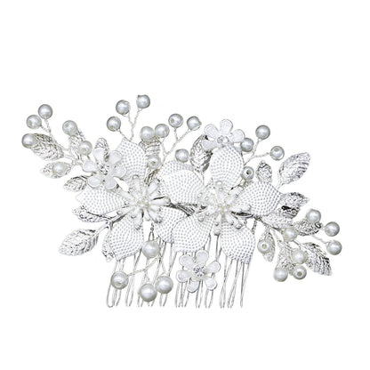 Bridal Wedding Hair Accessory Handmade Flower Pearl Hairpiece