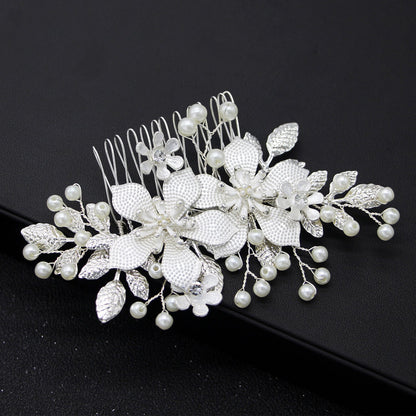 Bridal Wedding Hair Accessory Handmade Flower Pearl Hairpiece