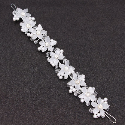 Bridal Wedding Hair Accessories Acrylic Crystal Flower Pearl Headband