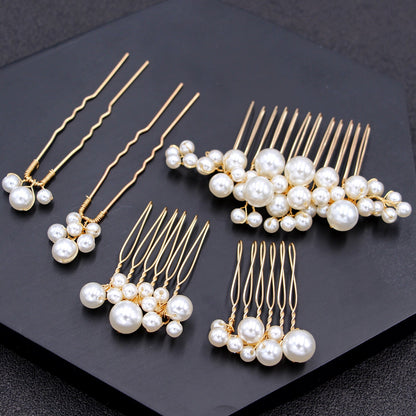 Bridal Wedding Hair Accessories Set 3 Combs + 2 Hair Pins