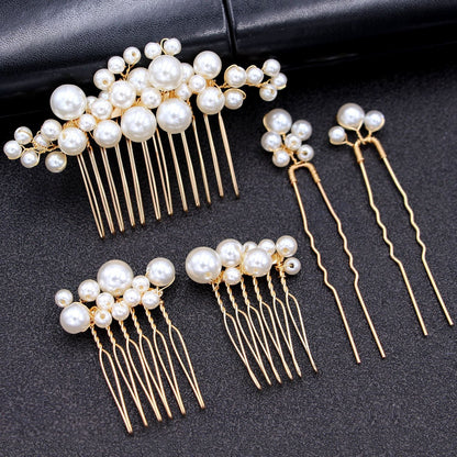 Bridal Wedding Hair Accessories Set 3 Combs + 2 Hair Pins
