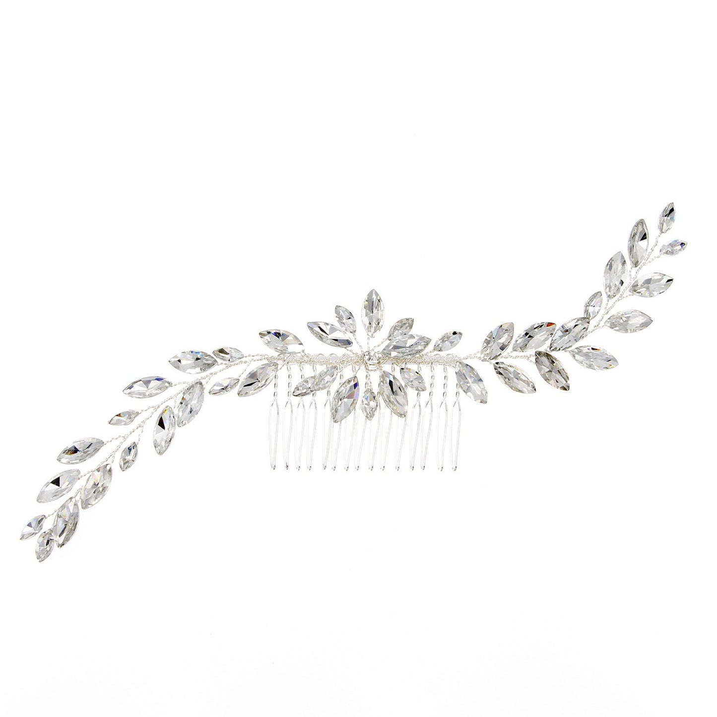 Bridal Hair Comb with Handcrafted Glass and Rhinestones