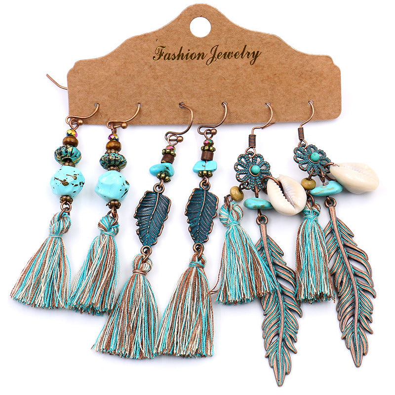 Bohemian Tassel Earrings Set â€?Alloy Fashion Jewelry