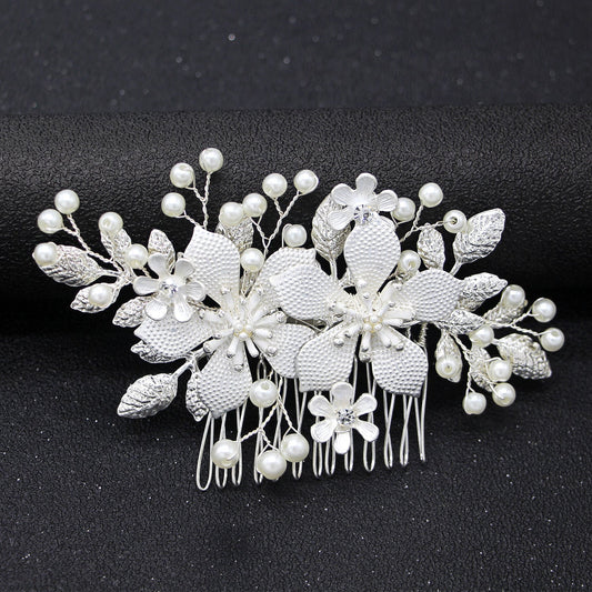 Bridal Wedding Hair Accessory Handmade Flower Pearl Hairpiece
