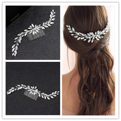 Bridal Hair Comb with Handcrafted Glass and Rhinestones