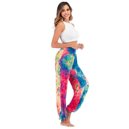 Women'S New Casual Tie-Dye High-Waisted Trousers