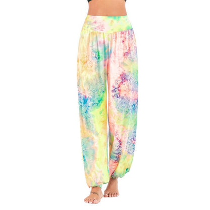 Women'S New Casual Tie-Dye High-Waisted Trousers