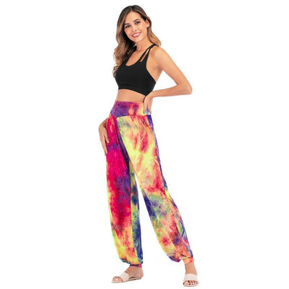 Women'S New Casual Tie-Dye High-Waisted Trousers