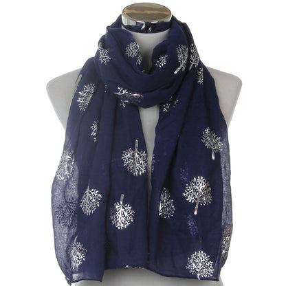 Leaf Mulberry Tree Hot Silver Scarf Fashion Versatile Shawl