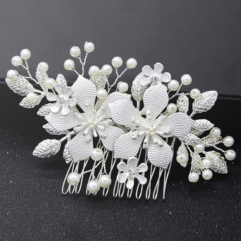 Bridal Wedding Hair Accessory Handmade Flower Pearl Hairpiece
