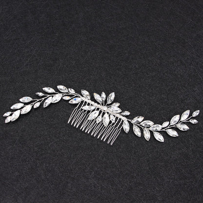 Bridal Hair Comb with Handcrafted Glass and Rhinestones