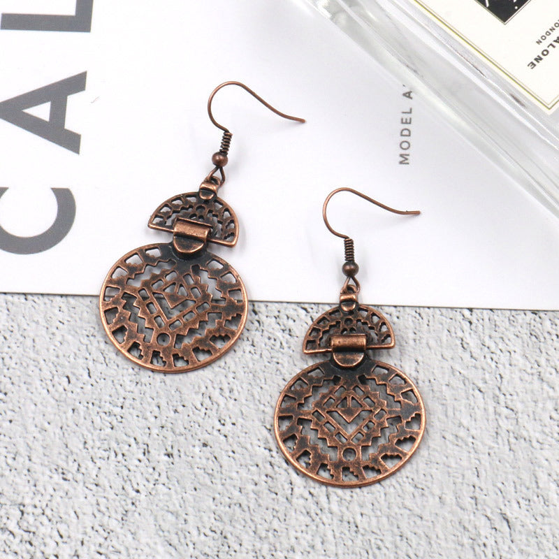Bohemian Style Geometric Turquoise Tassel Earrings Set