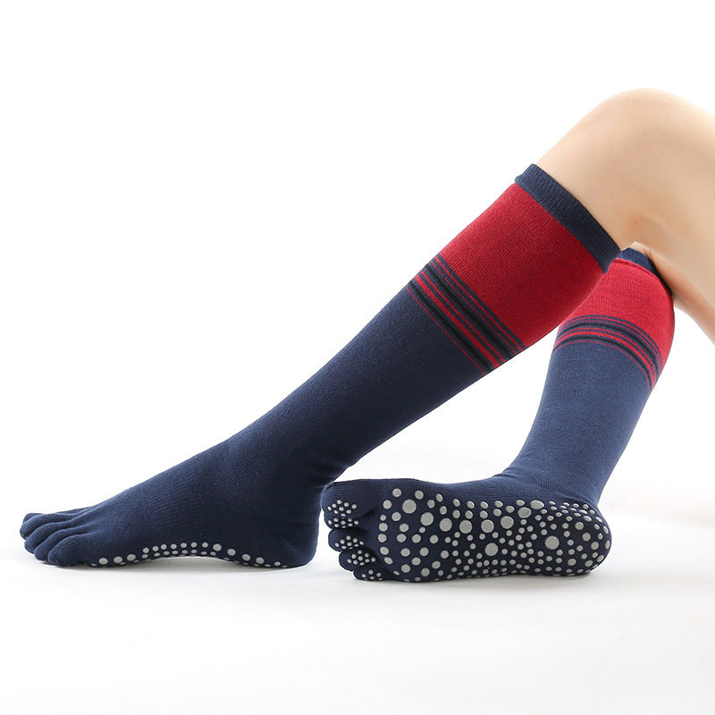Full Finger Half Finger Middle Finger Lady Yoga Socks Winter Wholesale Fashion Non-Slip Cotton Five-Finger Yoga Stockings