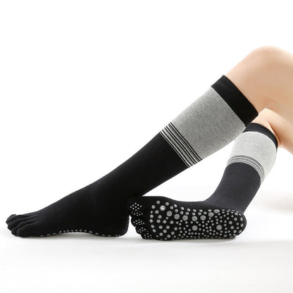 Full Finger Half Finger Middle Finger Lady Yoga Socks Winter Wholesale Fashion Non-Slip Cotton Five-Finger Yoga Stockings