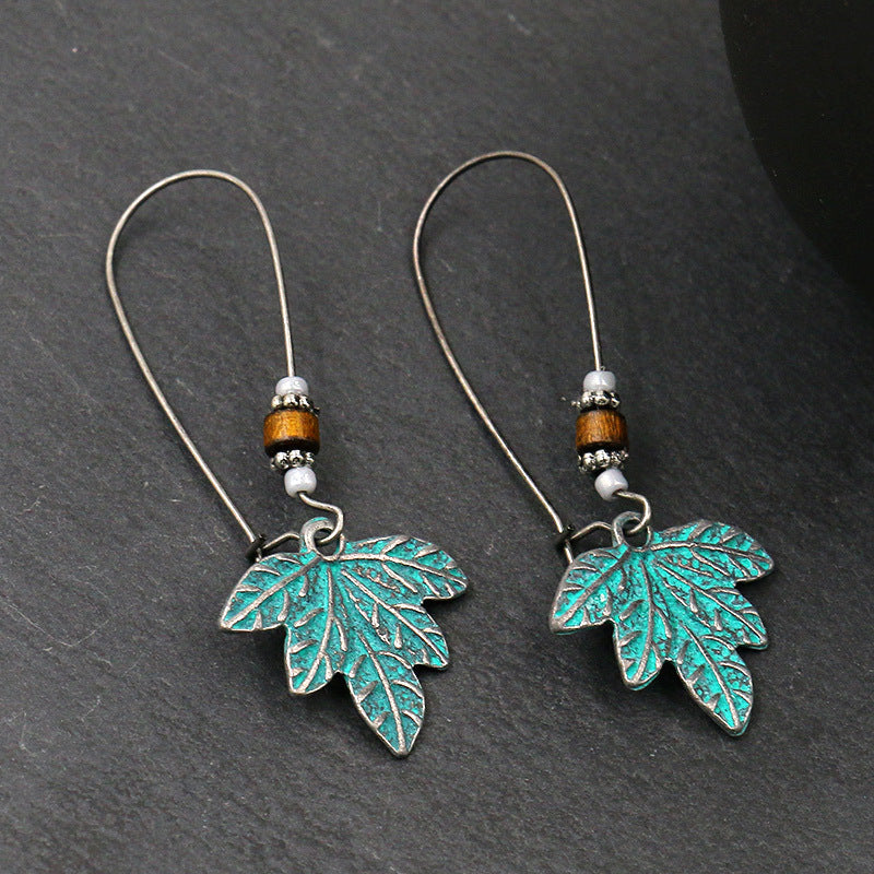 Retro Geometric Earrings with Colorful Rhinestones