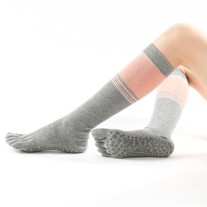 Full Finger Half Finger Middle Finger Lady Yoga Socks Winter Wholesale Fashion Non-Slip Cotton Five-Finger Yoga Stockings