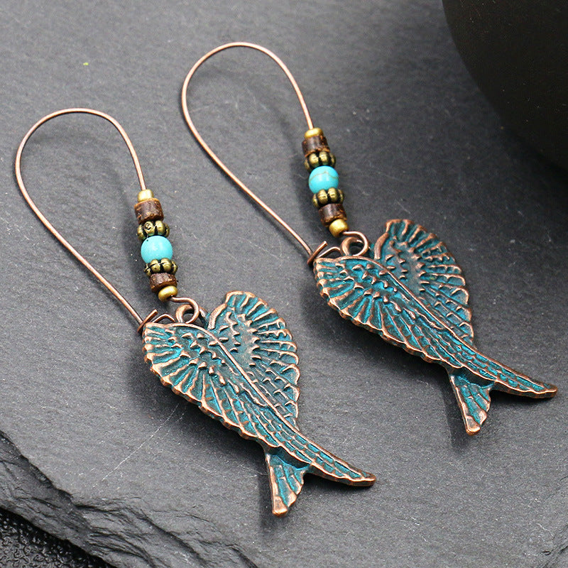 Handmade Geometric Hoop Earrings Set Vintage Heart Accessories