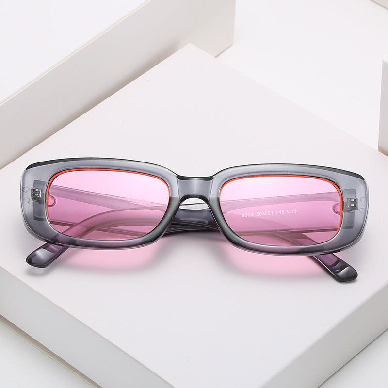 Trendy Square Sunglasses Stylish Black Frame Glasses