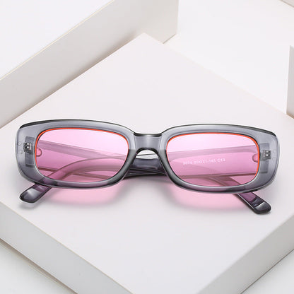 Trendy Square Sunglasses Stylish Black Frame Glasses