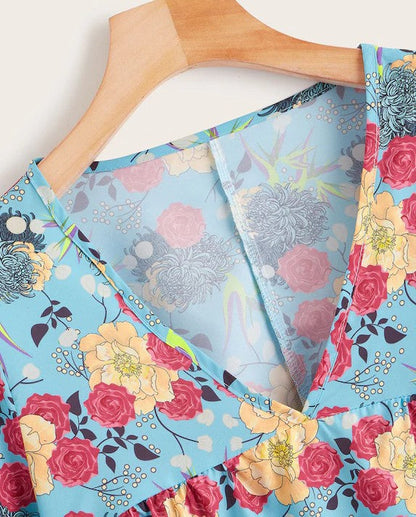 Women'S Floral V-Neck Top