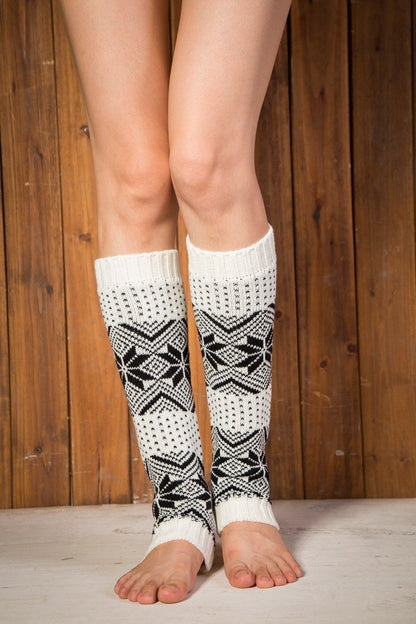 Boot Cuff Thick Short-Sleeved Thick Thick Bamboo Knit Wool Yarn Socks - 14