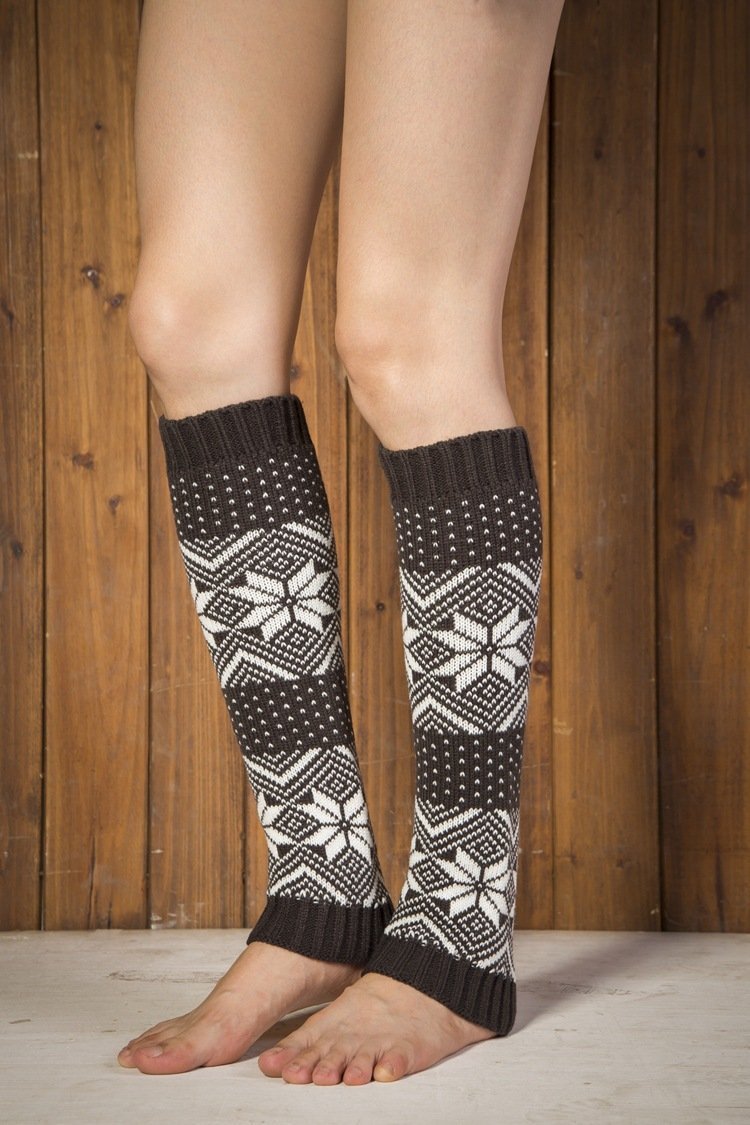 Boot Cuff Thick Short-Sleeved Thick Thick Bamboo Knit Wool Yarn Socks - 14
