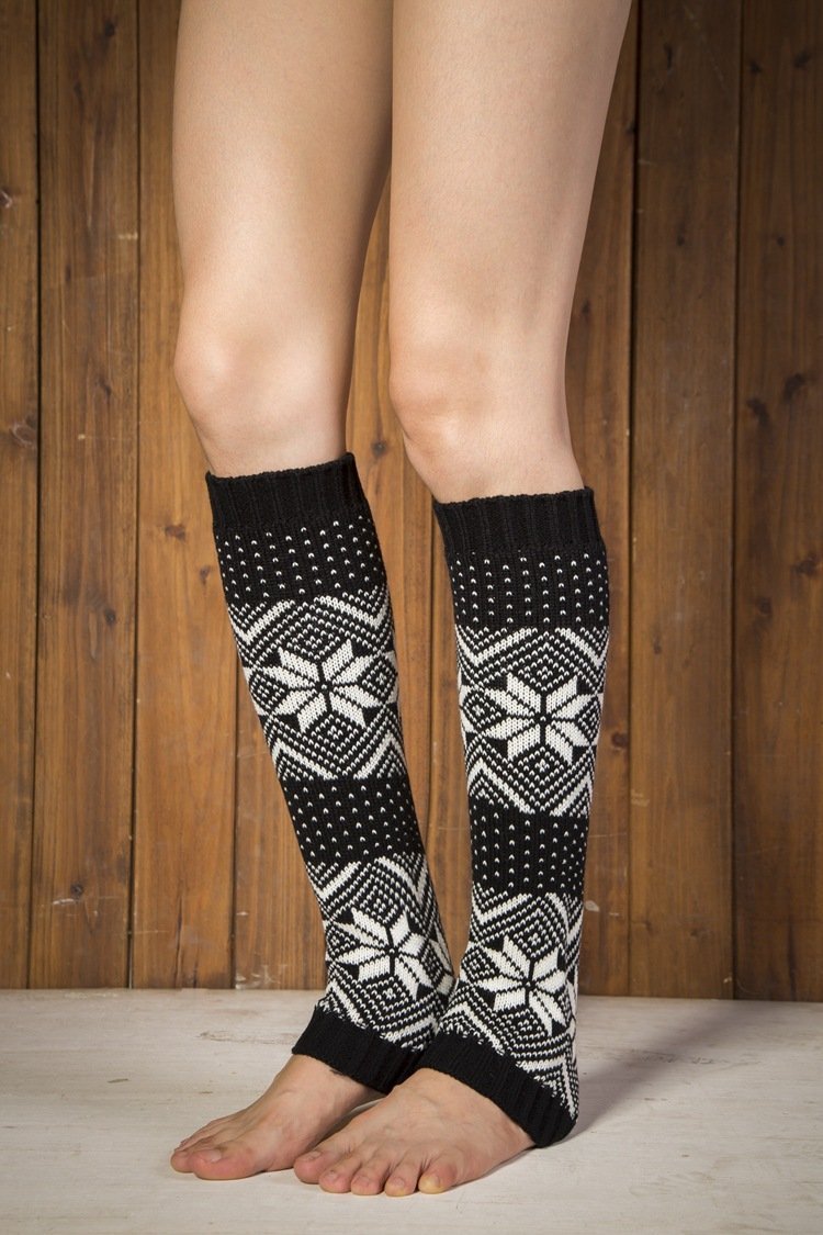 Boot Cuff Thick Short-Sleeved Thick Thick Bamboo Knit Wool Yarn Socks - 14
