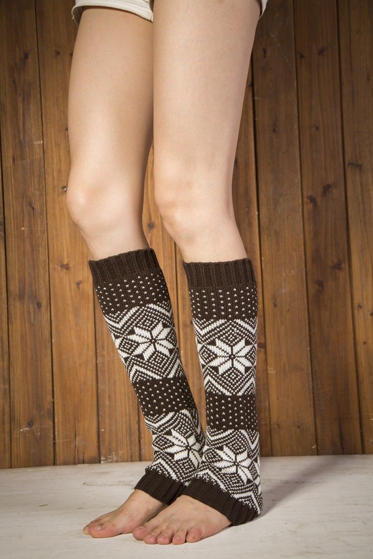 Boot Cuff Thick Short-Sleeved Thick Thick Bamboo Knit Wool Yarn Socks - 14