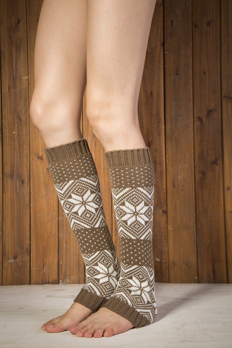 Boot Cuff Thick Short-Sleeved Thick Thick Bamboo Knit Wool Yarn Socks - 14