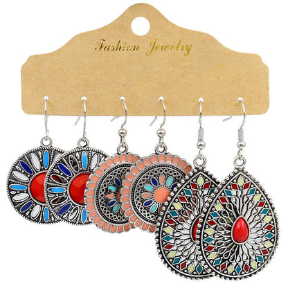 Bohemian Floral Geometric Earrings Set for Women and Men
