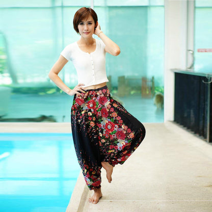 Digital Printed Women'S Elastic Waist Loose Yoga Casual Pants