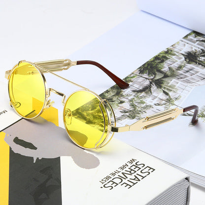 Vintage Steampunk Metal Sunglasses for Men and Women