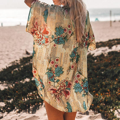 Chiffon Beach Sunscreens Beach Holiday Loose Shirt Bikini Top Blouse