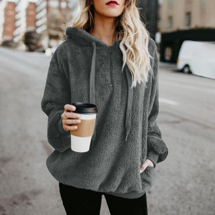 Winter Women Multi-Color Hoodie Sweater Coat Outwear