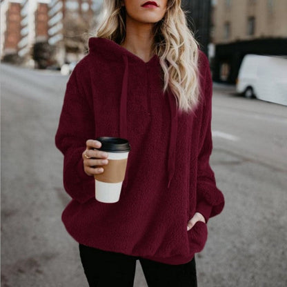 Winter Women Multi-Color Hoodie Sweater Coat Outwear