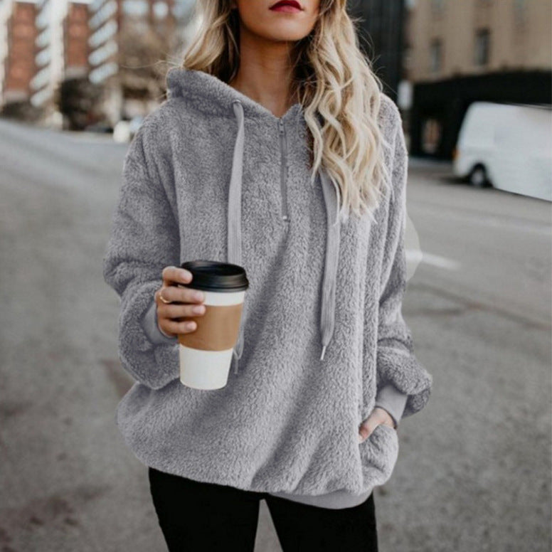 Winter Women Multi-Color Hoodie Sweater Coat Outwear