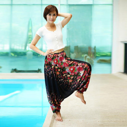 Digital Printed Women'S Elastic Waist Loose Yoga Casual Pants