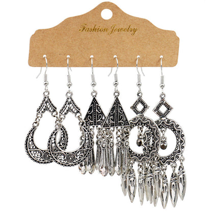 Fashionable Metal Baroque Earrings Retro U-Shaped Design