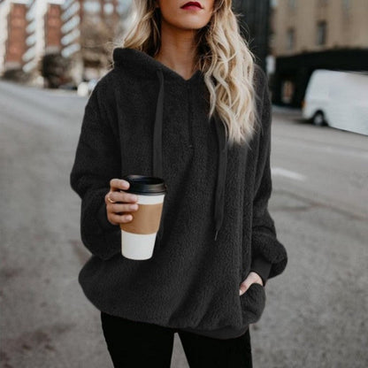 Winter Women Multi-Color Hoodie Sweater Coat Outwear