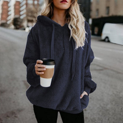 Winter Women Multi-Color Hoodie Sweater Coat Outwear