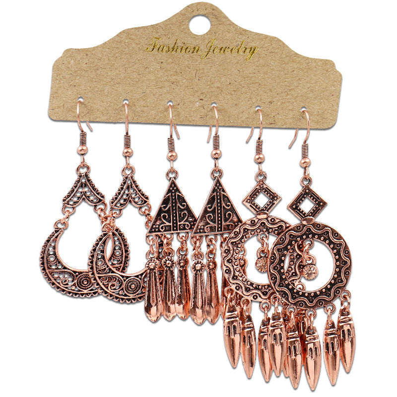 Fashionable Metal Baroque Earrings Retro U-Shaped Design