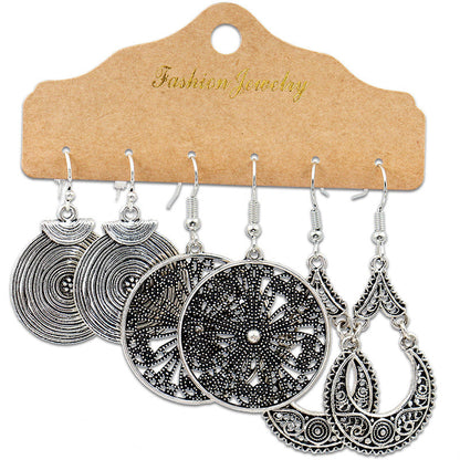Fashionable Metal Baroque Earrings Retro U-Shaped Design