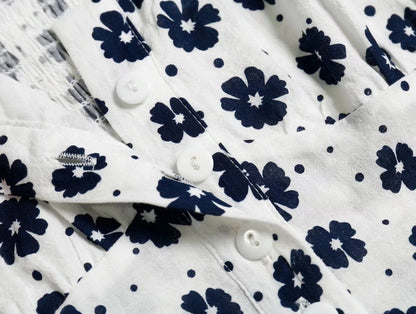 Printed Spring And Summer Women'S New Three-Dimensional Stitching Leak Umbilical Cord Shirt