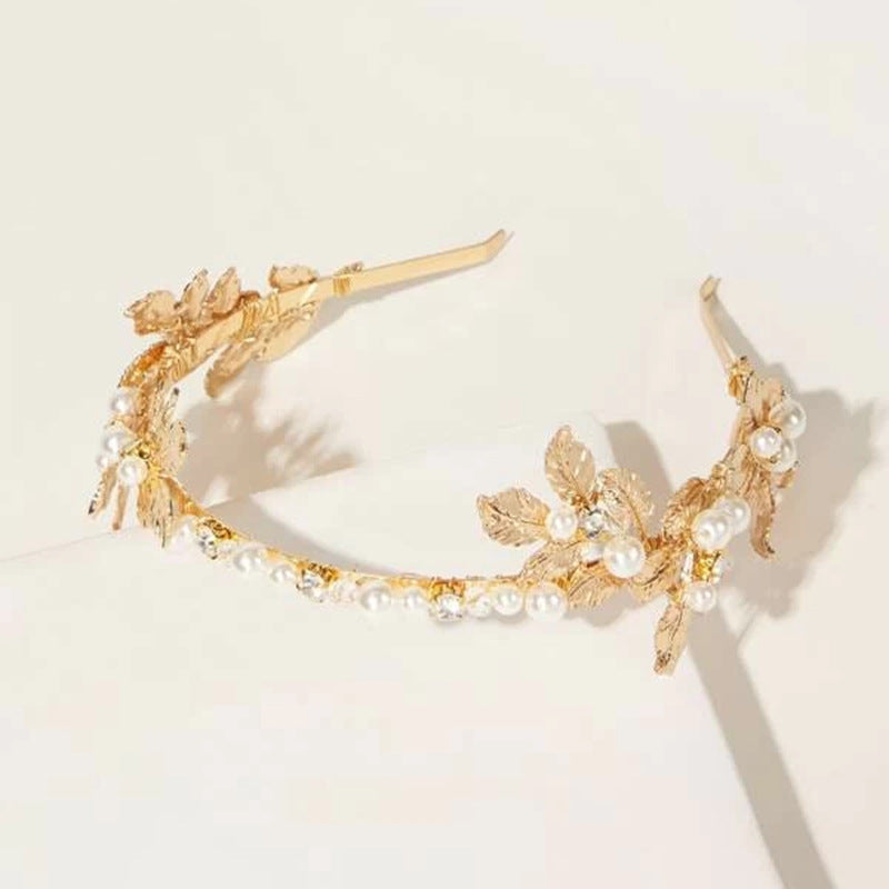 Alloy Leaf Hairband Baroque Bridal Hair Accessory