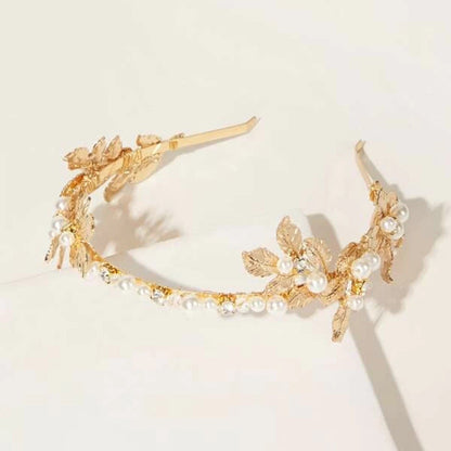 Alloy Leaf Hairband Baroque Bridal Hair Accessory