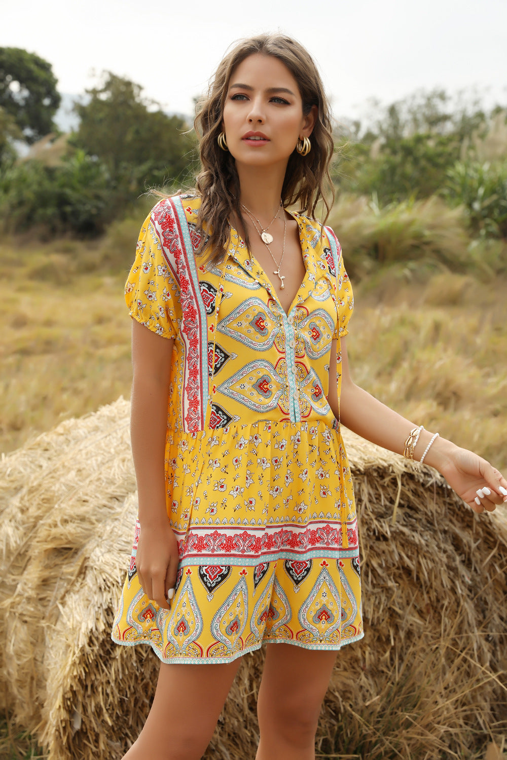 Spring And Summer Women'S New Casual Fashion Loose Printed One-Piece Pants