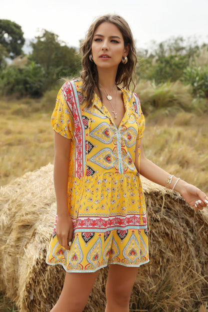 Spring And Summer Women'S New Casual Fashion Loose Printed One-Piece Pants